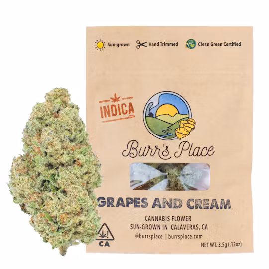 Photograph of product: Burr's Place - Flower - Grapes and Cream - 7g