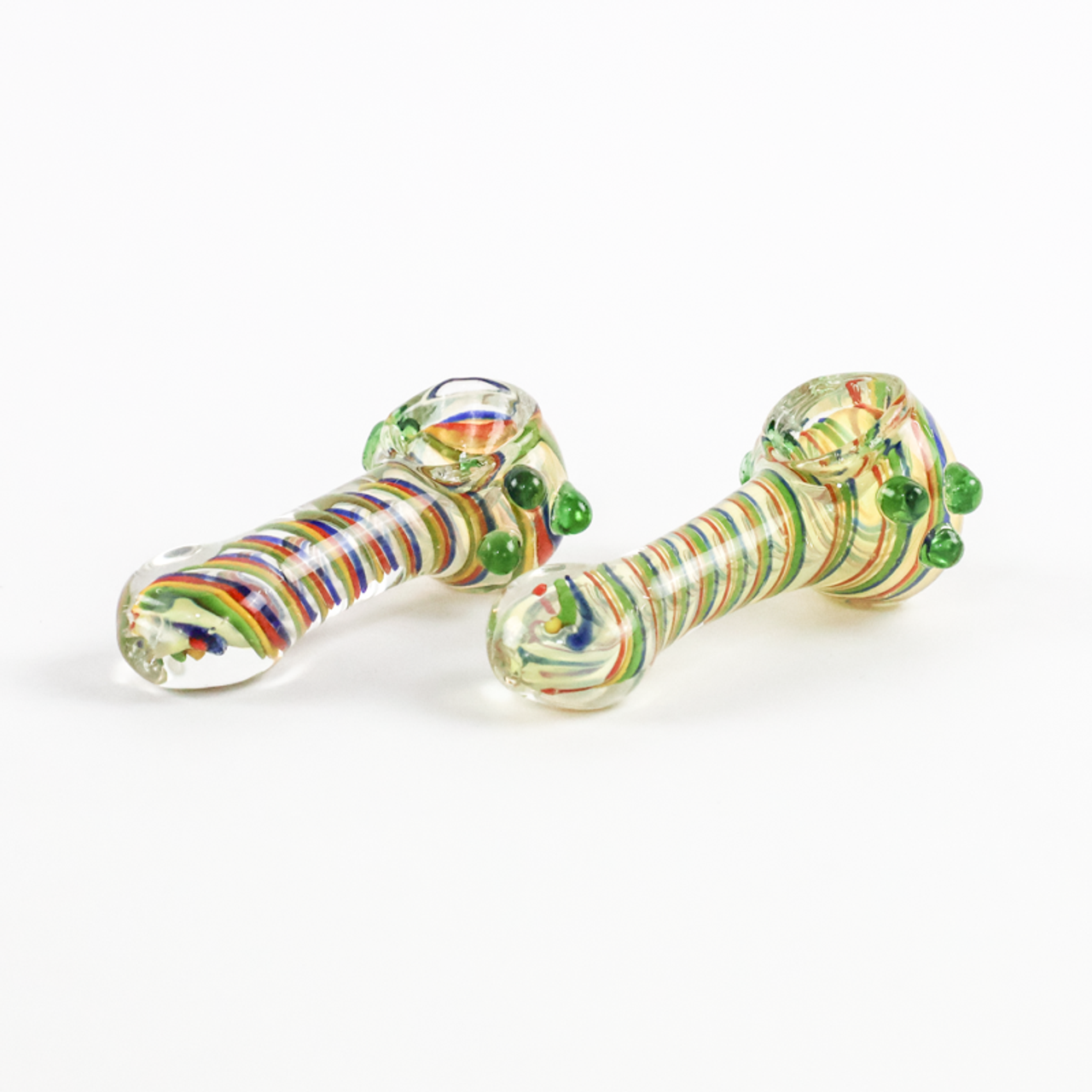Photograph of product: 3.5" Fumed Rainbow Ribbon Spoon Pipe