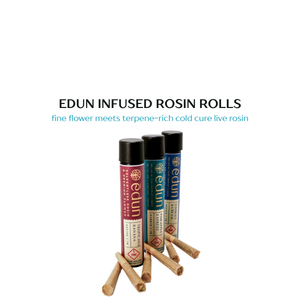 Photograph of product: Edun Papaya Cake + Jungle Pie Badder Oui'd Infused Rosin Joint - 1g