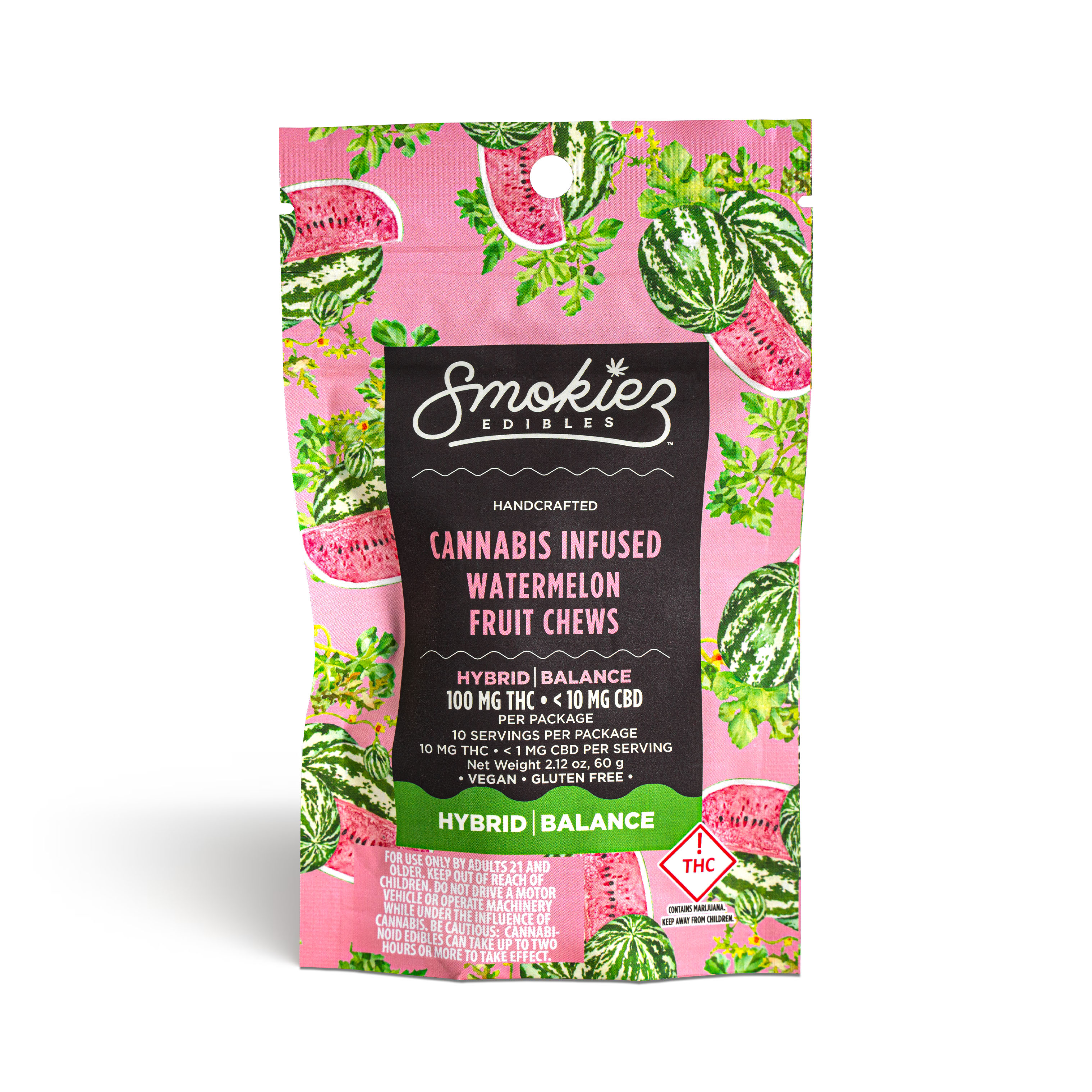 Photograph of product: Sweet Watermelon Fruit Chews (Hybrid) - 100mg
