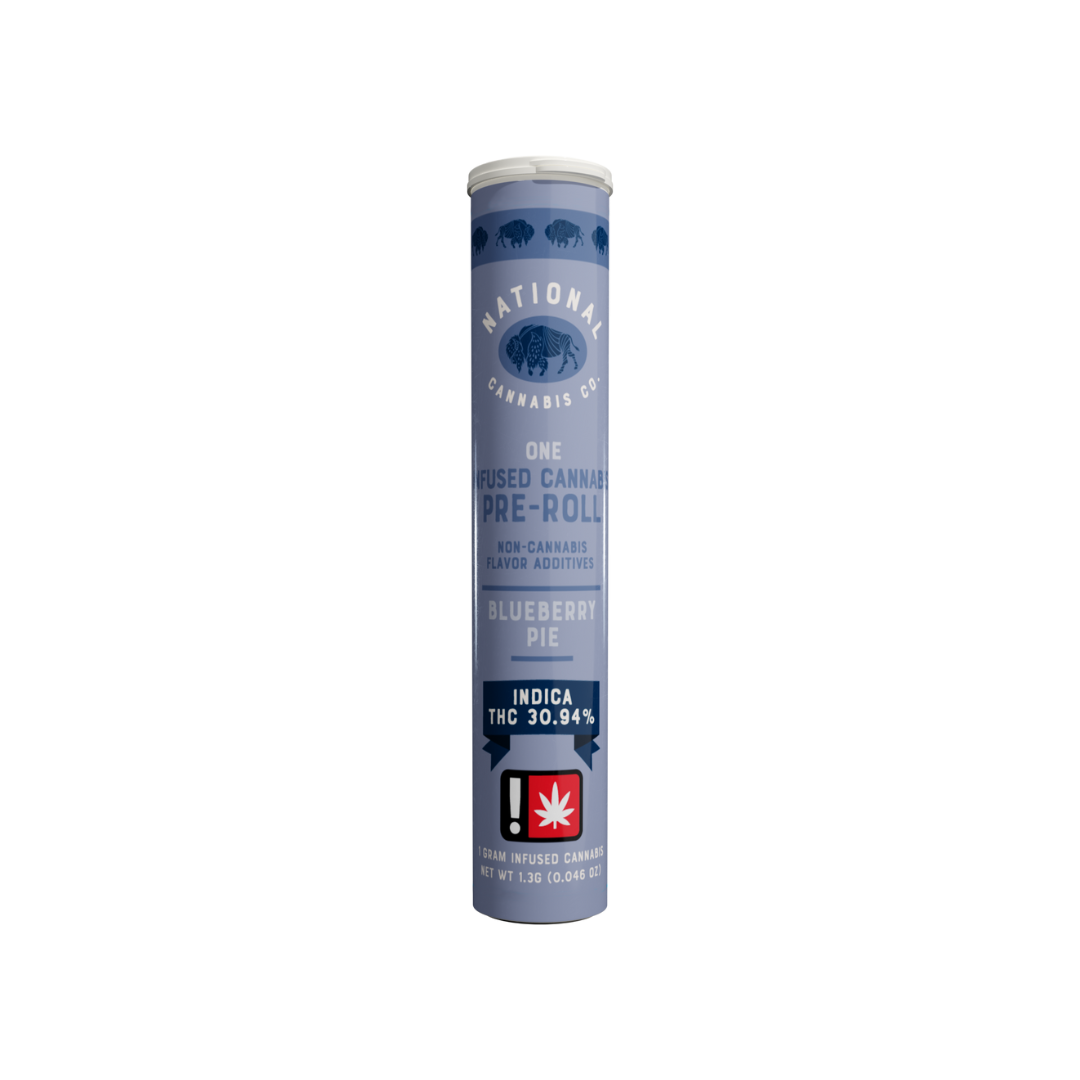 Photograph of product: National Oui'd Co Fruit Terpene Infused PreRoll | Oui'd | Blueberry Pie
