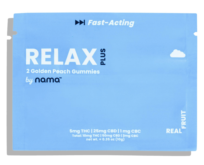 Photograph of product: Nama- Relax Plus Gummies- 10mg 2pk