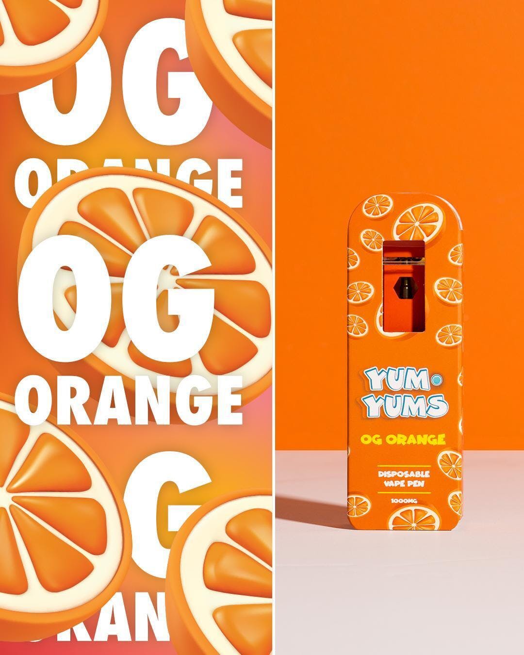 Photograph of product: Yum Yums Disposable 1g OG Orange