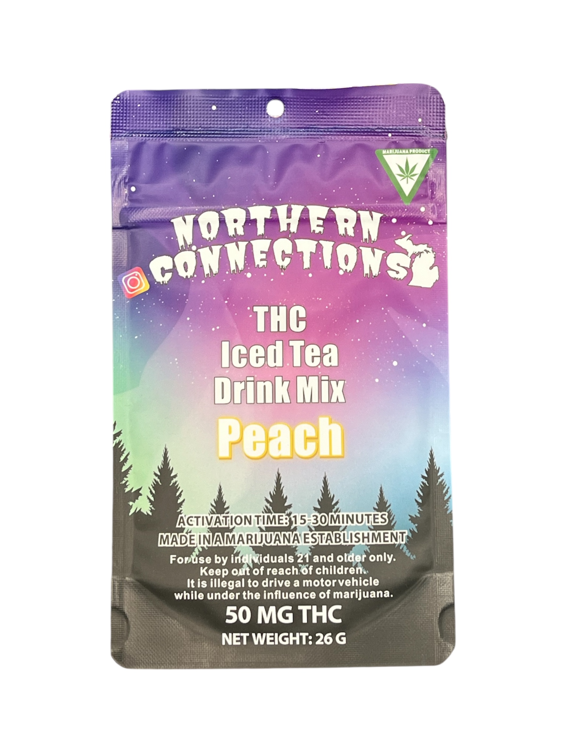 Photograph of product: NORTHERN CONNECTIONS | PEACH ICE | DRINK MIX | 50MG
