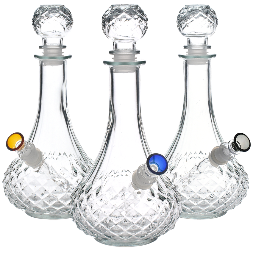 Photograph of product: Vintage Crystal Decanter Glass Water Pipe | Long Neck | 8.25" | 14mm F | Colors Vary