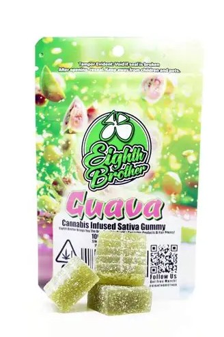 Photograph of product: Eighth Bros=Guava Single 100mg Gummy