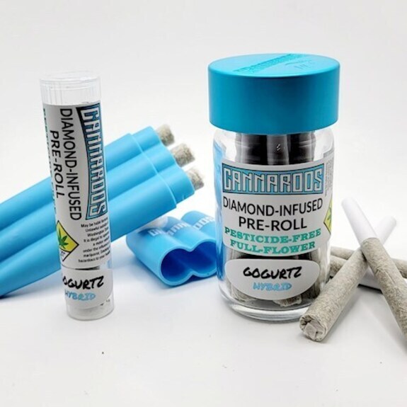 Photograph of product: CannaRoos Diamond Infused Pre-Roll - Red Bullz .7g