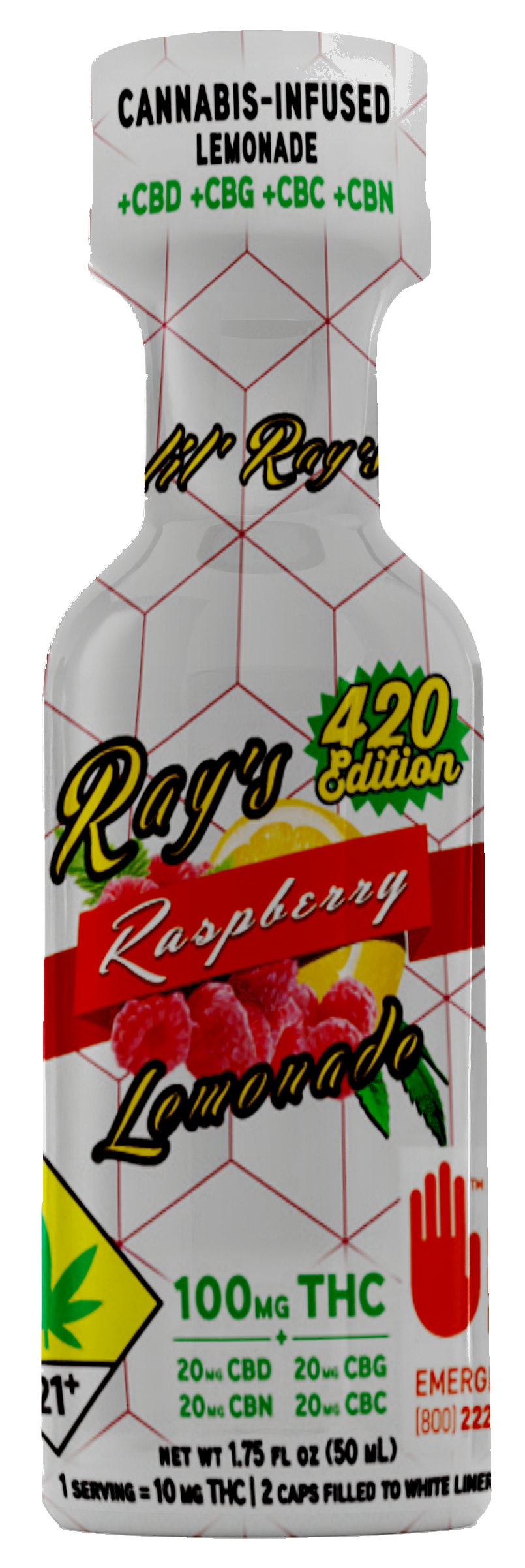 Photograph of product: Raspberry Lemonade TH-oui:CBD:CBG:CBC:CBN Shot