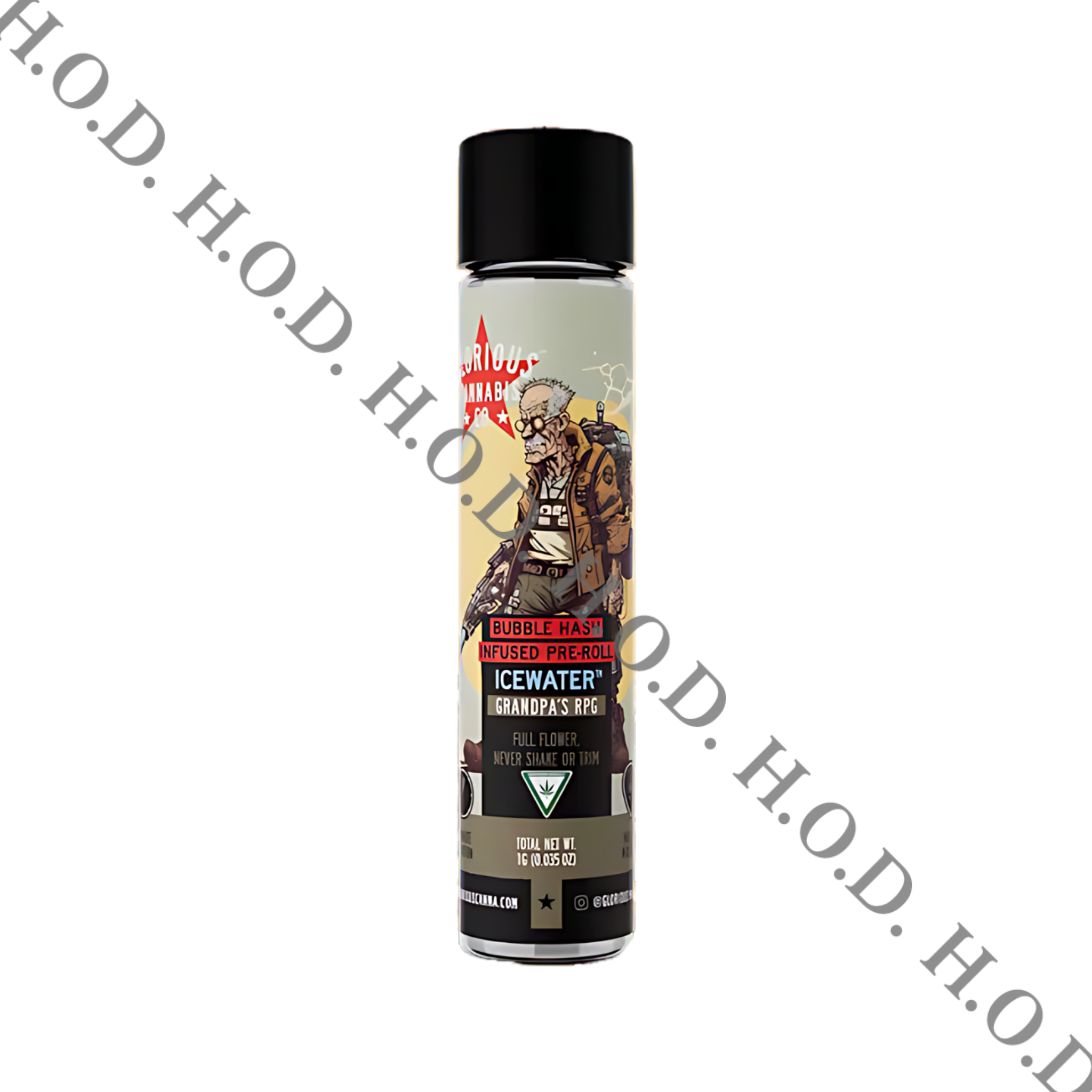 Photograph of product: Glorious Oui'd Grandpa's RPG Icewater Bubble au chocolat Infused Pre-Roll 1g