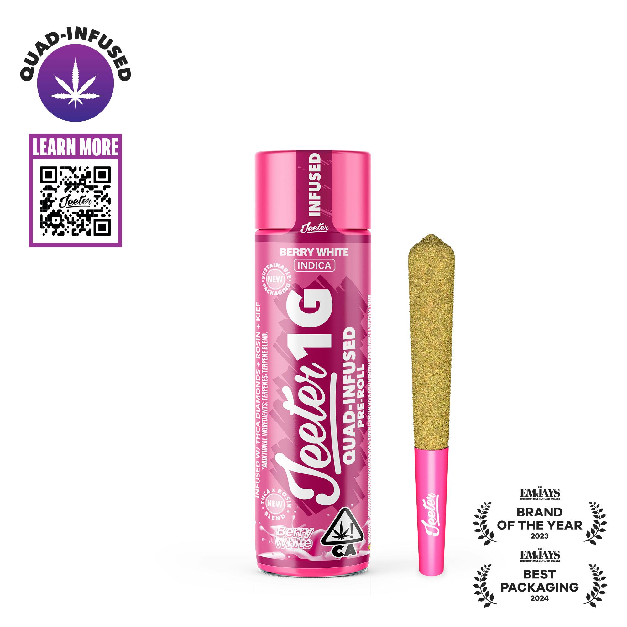 Photograph of product: Berry White Quad Infused Pre-Roll - 1g