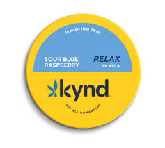 Photograph of product: Kynd - Relax Sour Blue Raspberry Gummies - 100mg