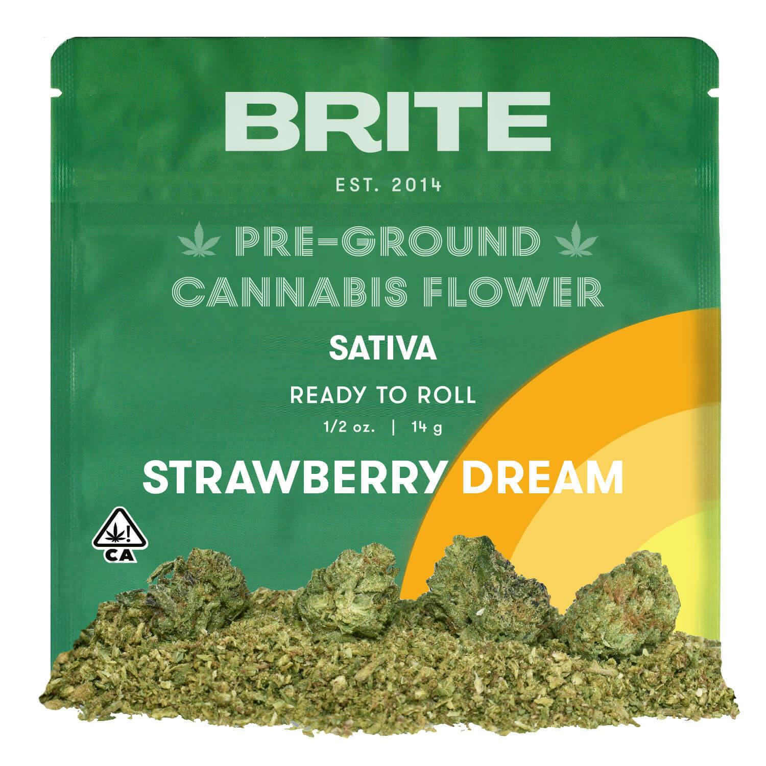 Photograph of product: BRITE LABS - STRAWBERRY DREAM PRE-GROUND FLOWER 14G