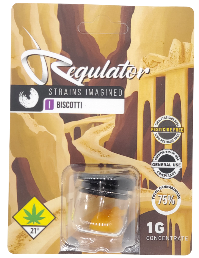 Photograph of product: Regulator CON Biscotti Sugar Wax Hydrocarbon Extract 1g