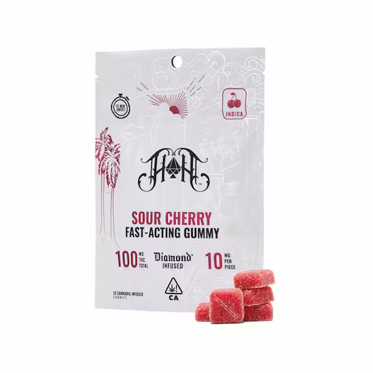 Photograph of product: Sour Cherry [I] | 100mg (10pk) Fast Acting Gummies | Heavy Hitters