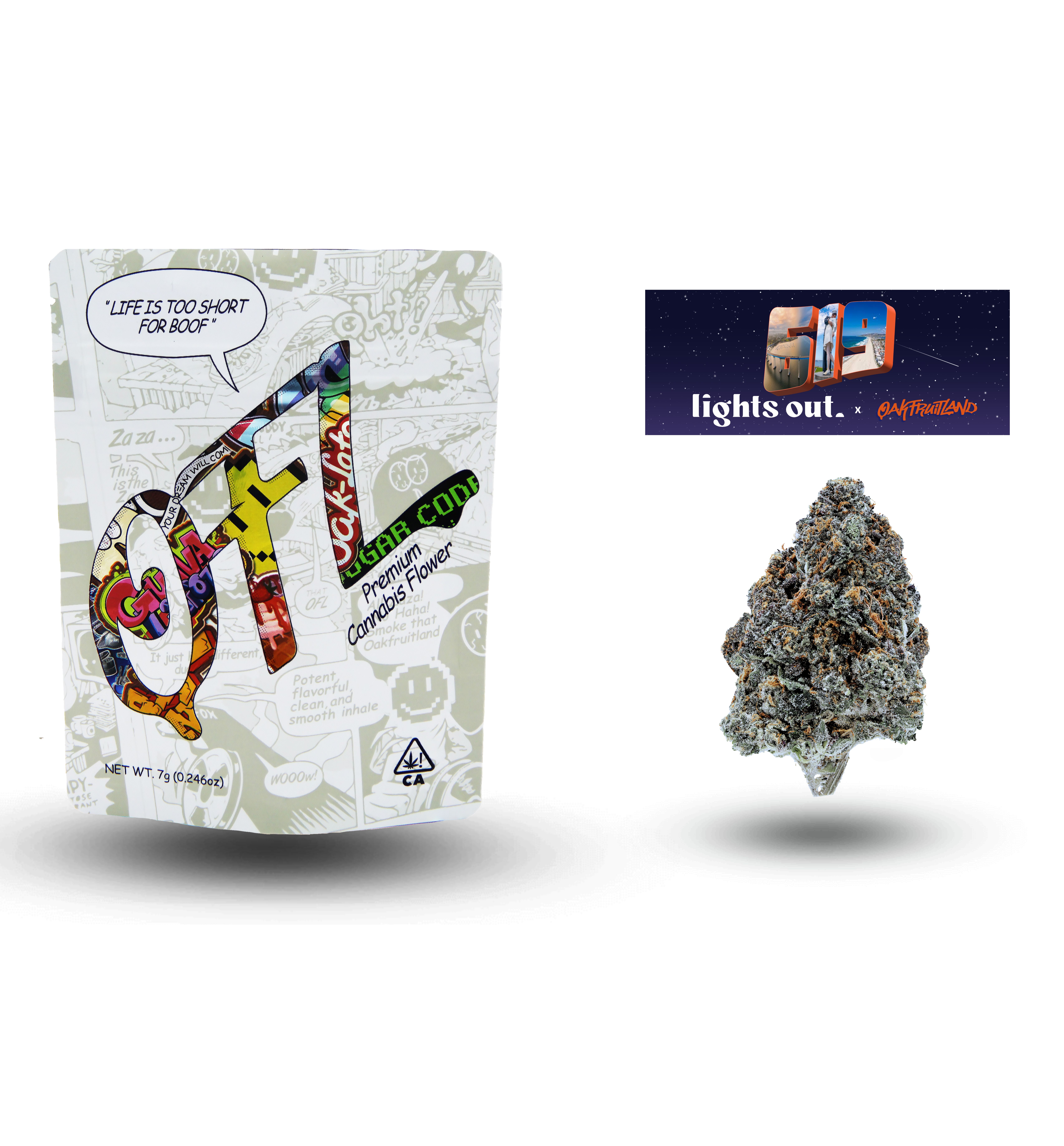 Photograph of product: Oakfruitland x Lights Out  - 619 (Oui'd) Flower - 7g