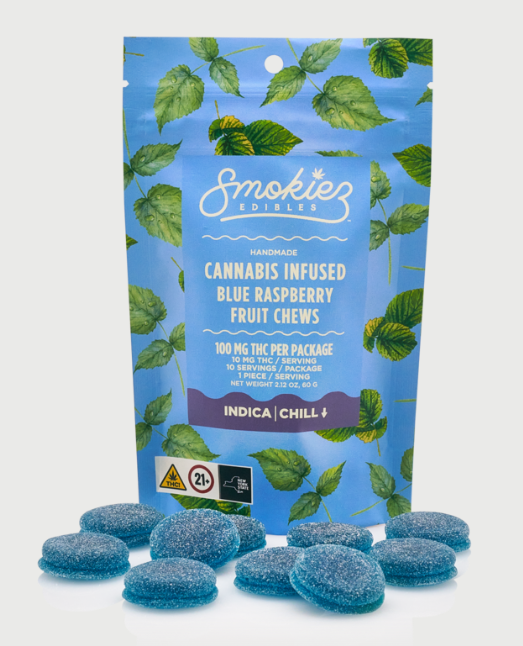 Photograph of product: E116 | Smokiez | Blue Raspberry | Fruit Chew | 100mg