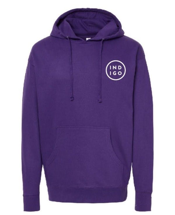 Photograph of product: Indigo Hoodie - Purple Landscape