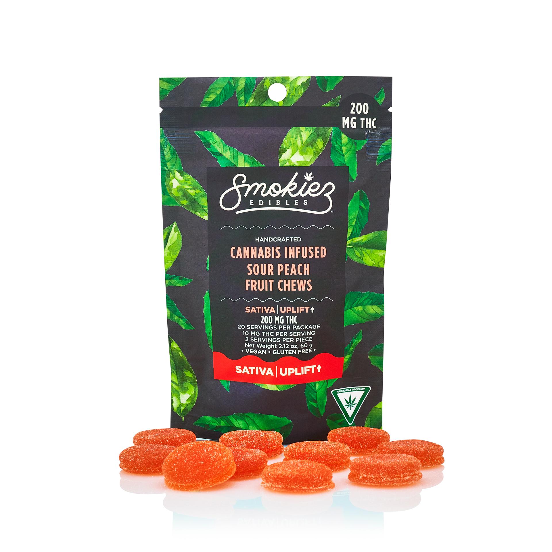 Photograph of Product: Smokiez Sour Peach (Sativa) Fruit Chews