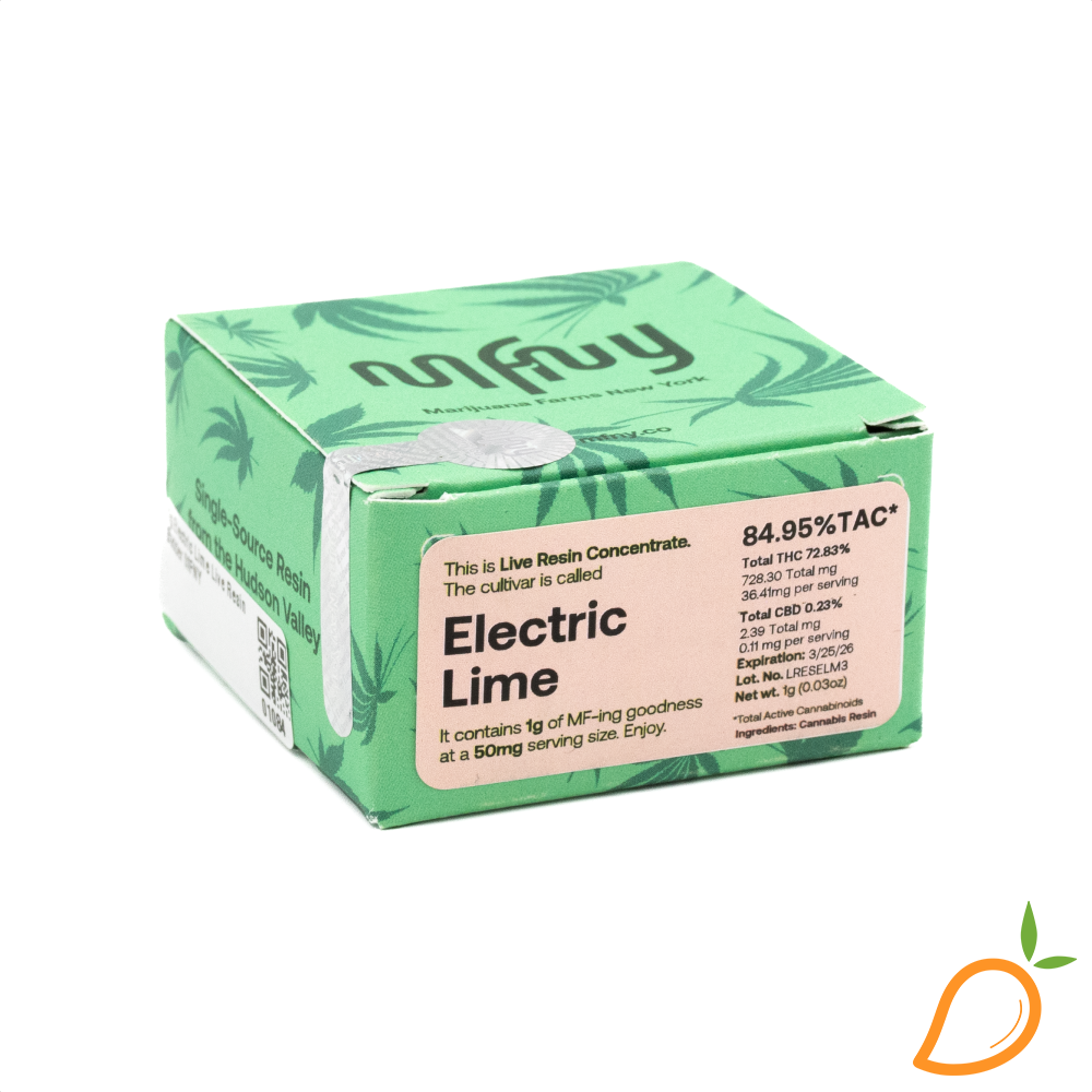 Photograph of product: 1g Electric Lime Live Resin Badder MFNY