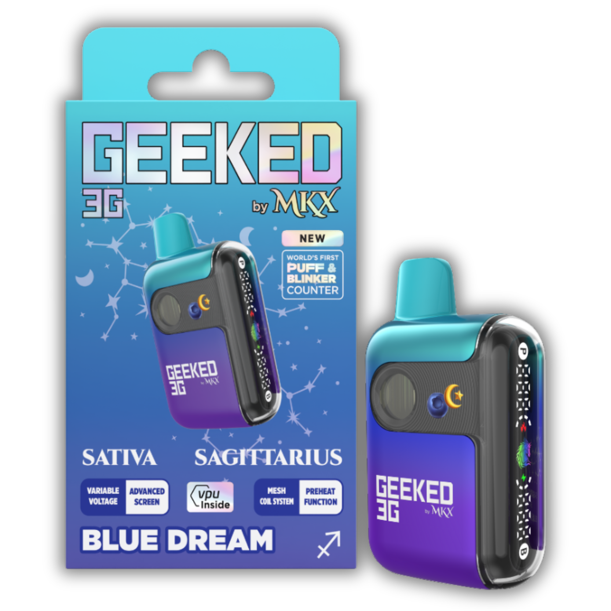 Photograph of product: MKX Geeked | Disposable | Blue Dream | 3g