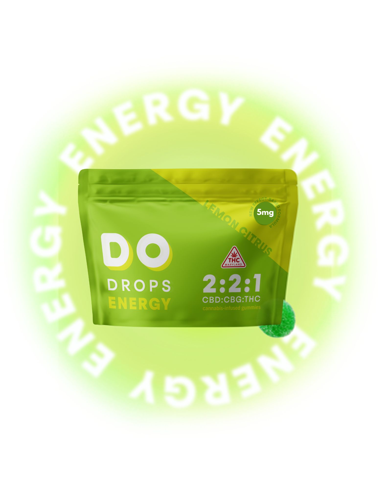 Photograph of product: Lemon Citrus | ENERGY | 2:2:1 CBD:CBG:TH-oui | Gummies 10pk | 100mg