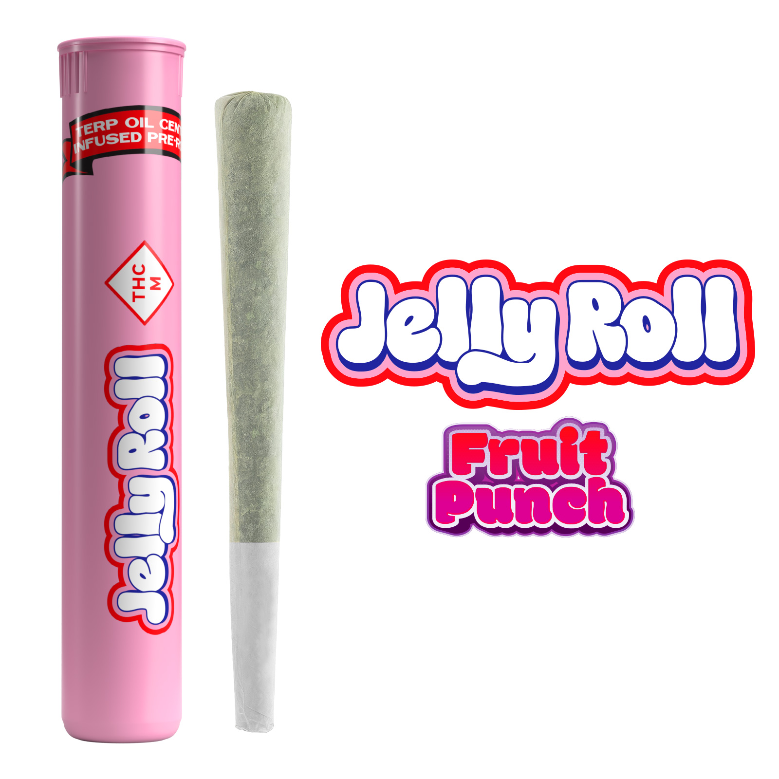 Photograph of product: Jelly Roll - Infused Pre-Roll Fruit Punch - 1.1g
