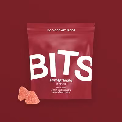 Photograph of product: Pomegranate 1:1 TH-oui:CBN Gummies