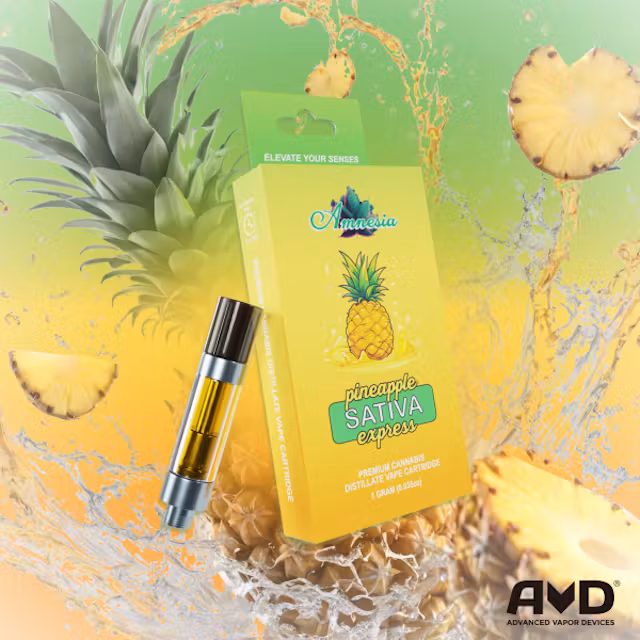 Photograph of product: Amnesia - 510 Vape Cartridge - (1g) - Oui'd - **PINEAPPLE EXPRESS** (10/$60)
