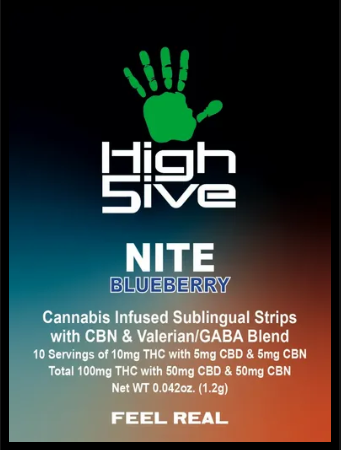 Photograph of product: NITE BLUEBERRY SUBLINGUAL STRIPS | 10PK | 100MG