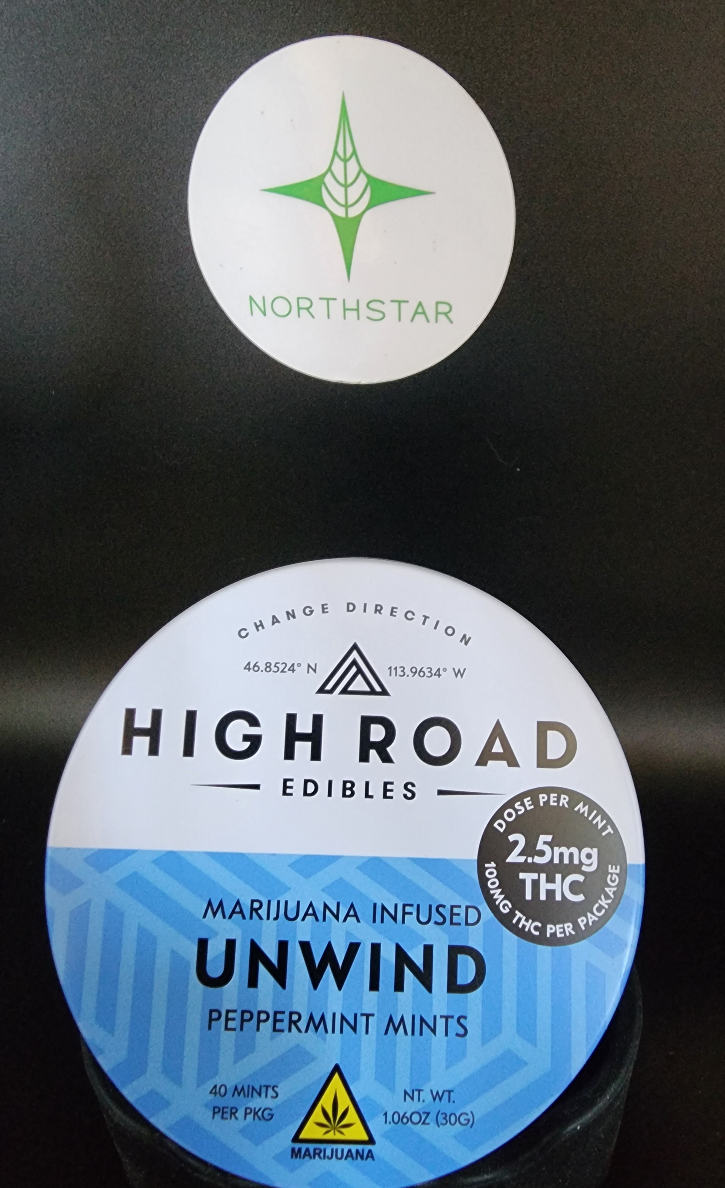 Photograph of product: Peppermint Unwind Mints - High Road Edibles