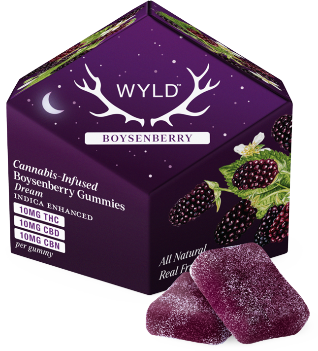 Photograph of product: Wyld | Boysenberry Gummies 1:1:1 TH-oui:CBN:CBD | 40G