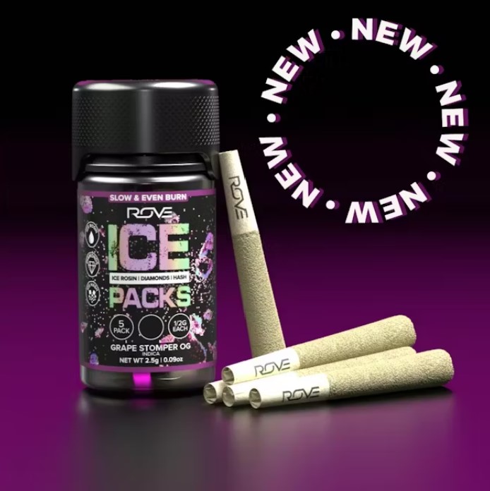 Photograph of product: Grape Stomper OG Ice Rosin Diamond au chocolat 5 Pack - 2.5g - ROV