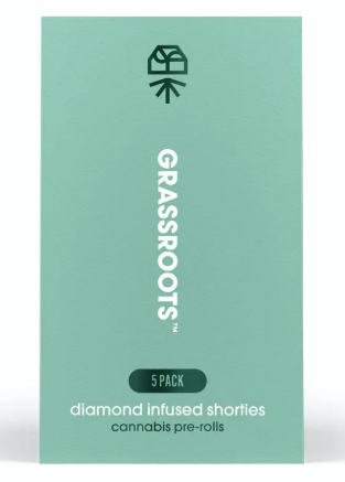 Photograph of product: Grassroots Diamond Infused Pre-Roll Singapore Sling (S) 5pk