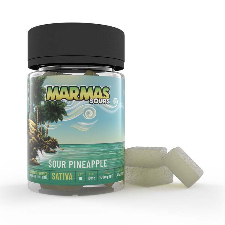 Photograph of product: Marmas: Oui'd Sour Pineapple - 10pk 100mg