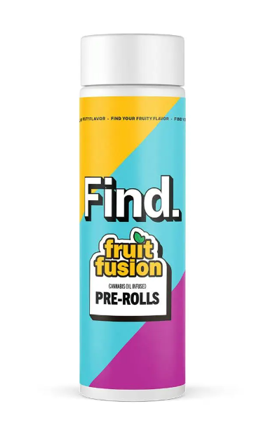 Photograph of product: Find Fruit Fusions Mimosa Kush Mints Lime Distillate Infused 2pk Prerolls