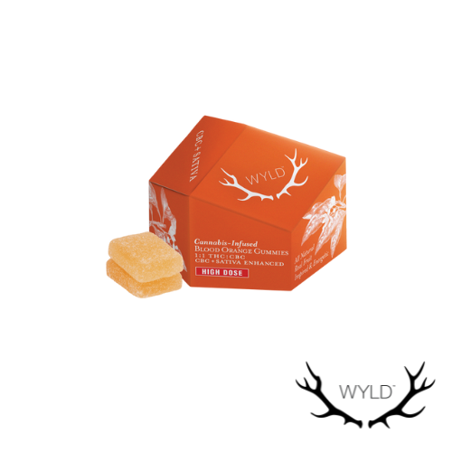 Photograph of product: 1:1 Blood Orange Oui'd Enhanced Gummies | 200mg TH-oui : 200mg CBC