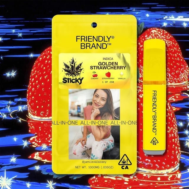 Photograph of product: Golden Strawcherry (I) - Sticky - Nucleus Cured Resin AIO 1g - Golden Strawcherry (I)