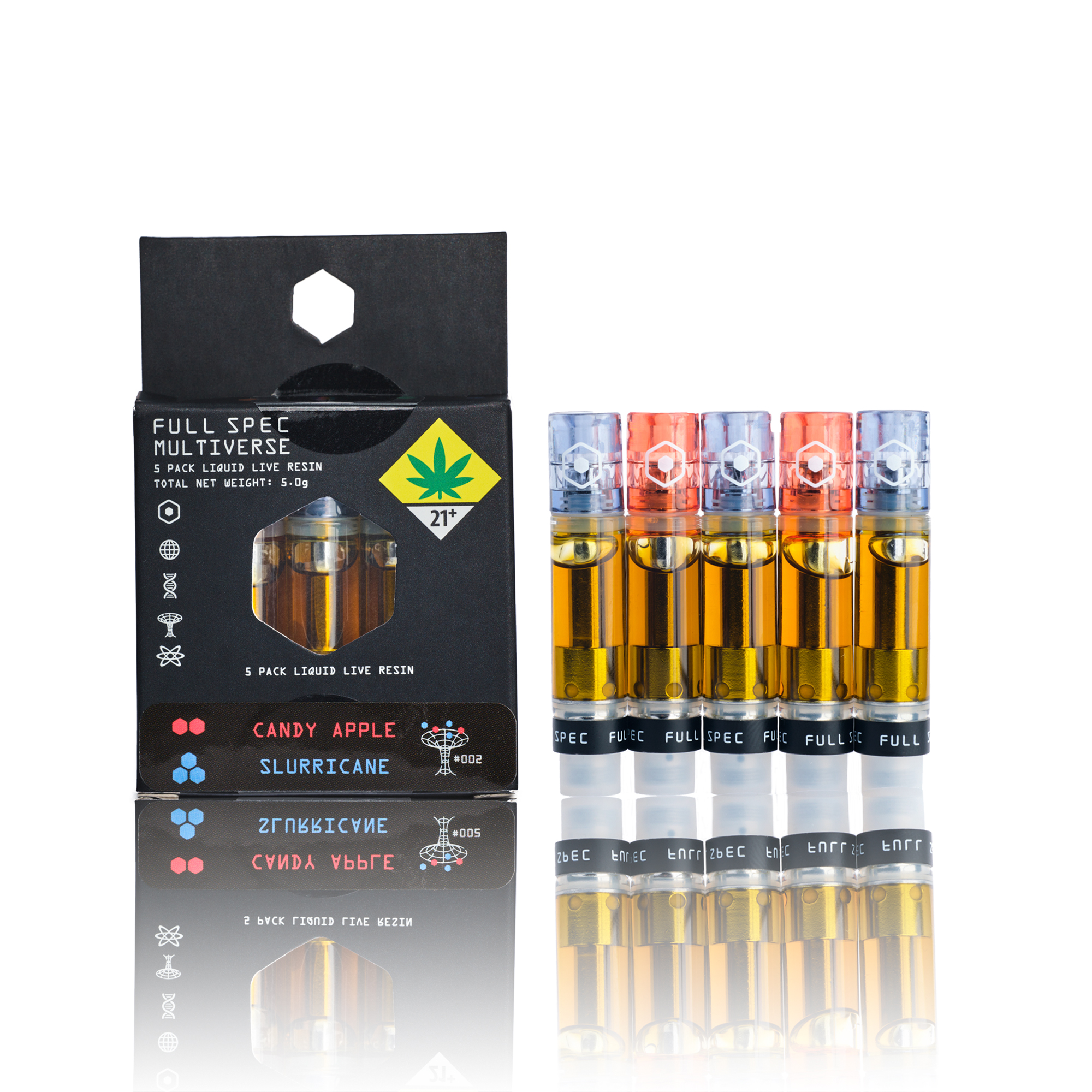 Photograph of product: Sour Grapes x Snowman 5x1g Multiverse Live Resin Vape Cartridge Pack Full Spec W4-102