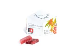 Photograph of product: WYLD | 100 mg | 1:1 CBD:TH-oui | Pomegranate (Hybrid) Gummies 10 pk