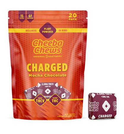 Photograph of product: Charged | Mocha Chocolate Taffy | 2:2:1 TH-oui:Caffeine:TH-ouiV | 20pk/5mg:2.5mg | 100mg TH-oui