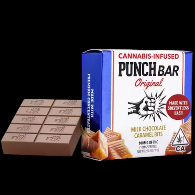 Photograph of product: Milk Chocolate Caramel Bits 100mg Solventless Bar - 