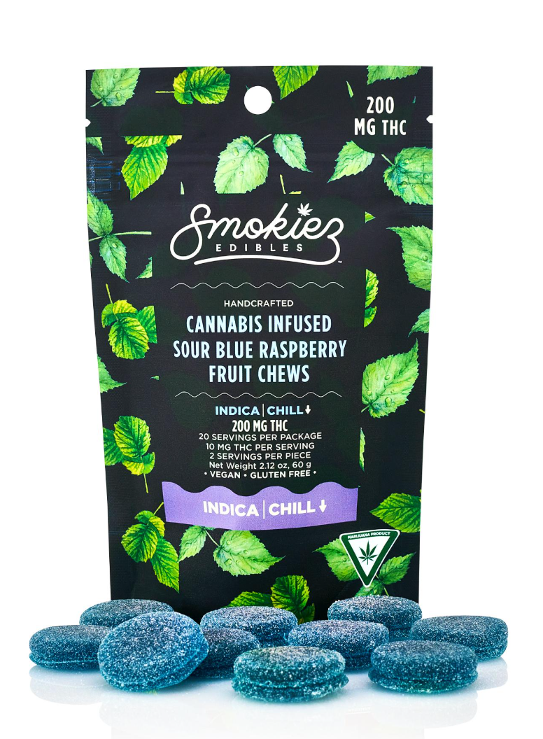 Photograph of product: Sour Blue Raspberry Oui'd Chill 200mg Gummies