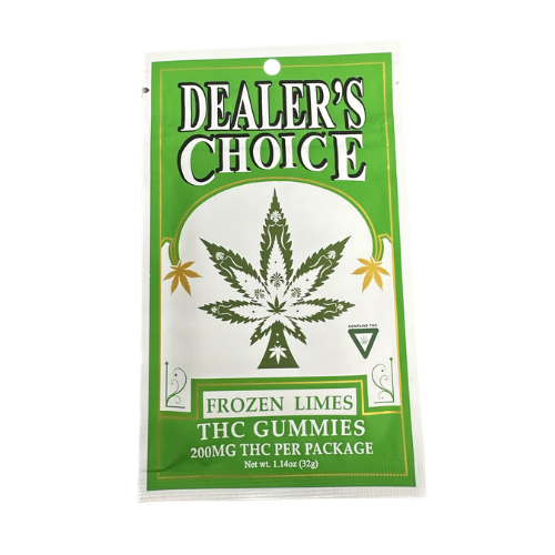 Photograph of product: Dealers Choice 200mg Gummies Kiwi Melon