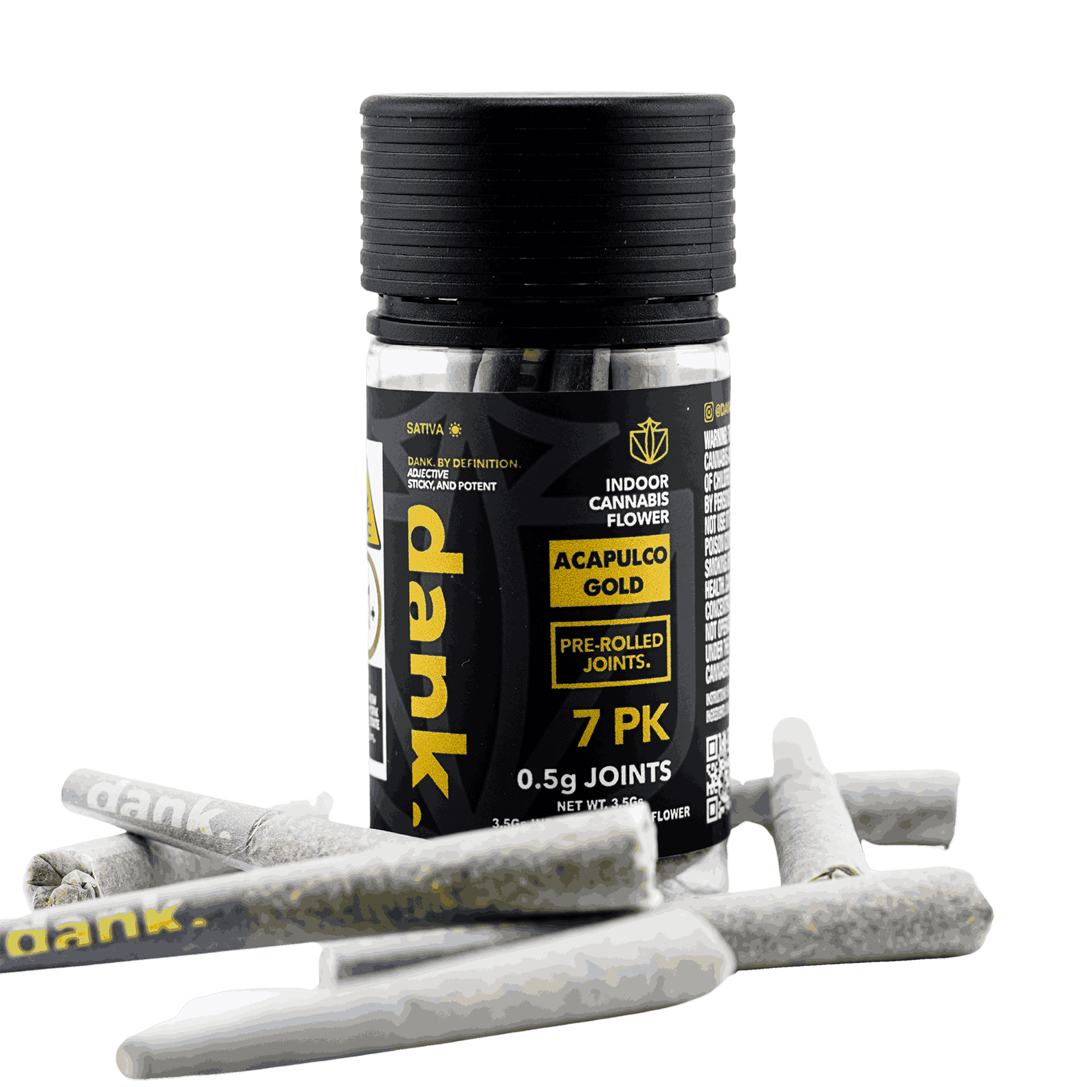 Photograph of product: Dank. By Definition | Acapulco Gold | Pre-Roll 7 pack | 3.5g