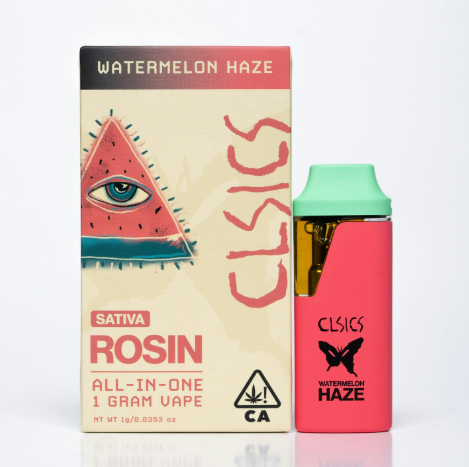 Photograph of product: WATERMELON HAZE 1G LIVE ROSIN ALL-IN-ONE