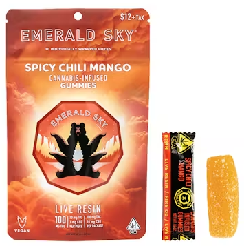 Photograph of product: SPICY CHILI MANGO 10:1 [H] LIVE RESIN GUMMIES - 100 MG