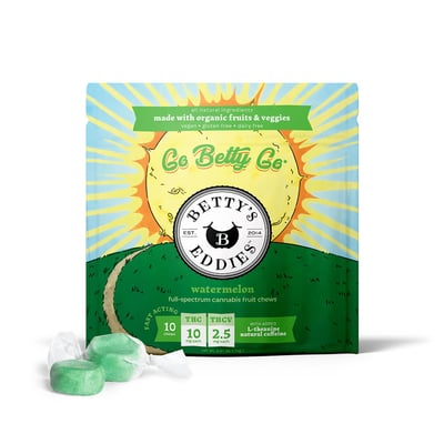 Photograph of product: Betty's Eddies - Fruit Chews - Watermelon 10 pk 10:2.5 TH-oui:TH-ouiV (100mg)