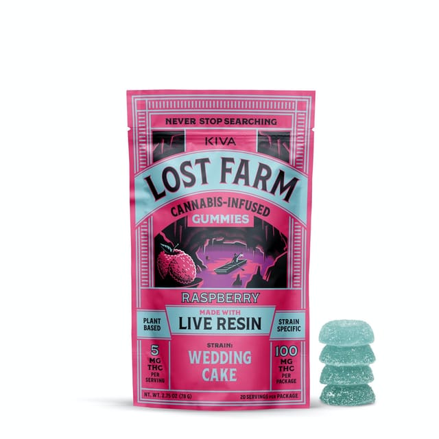 Photograph of product: Raspberry Wedding Cake Gummies 100mg - 