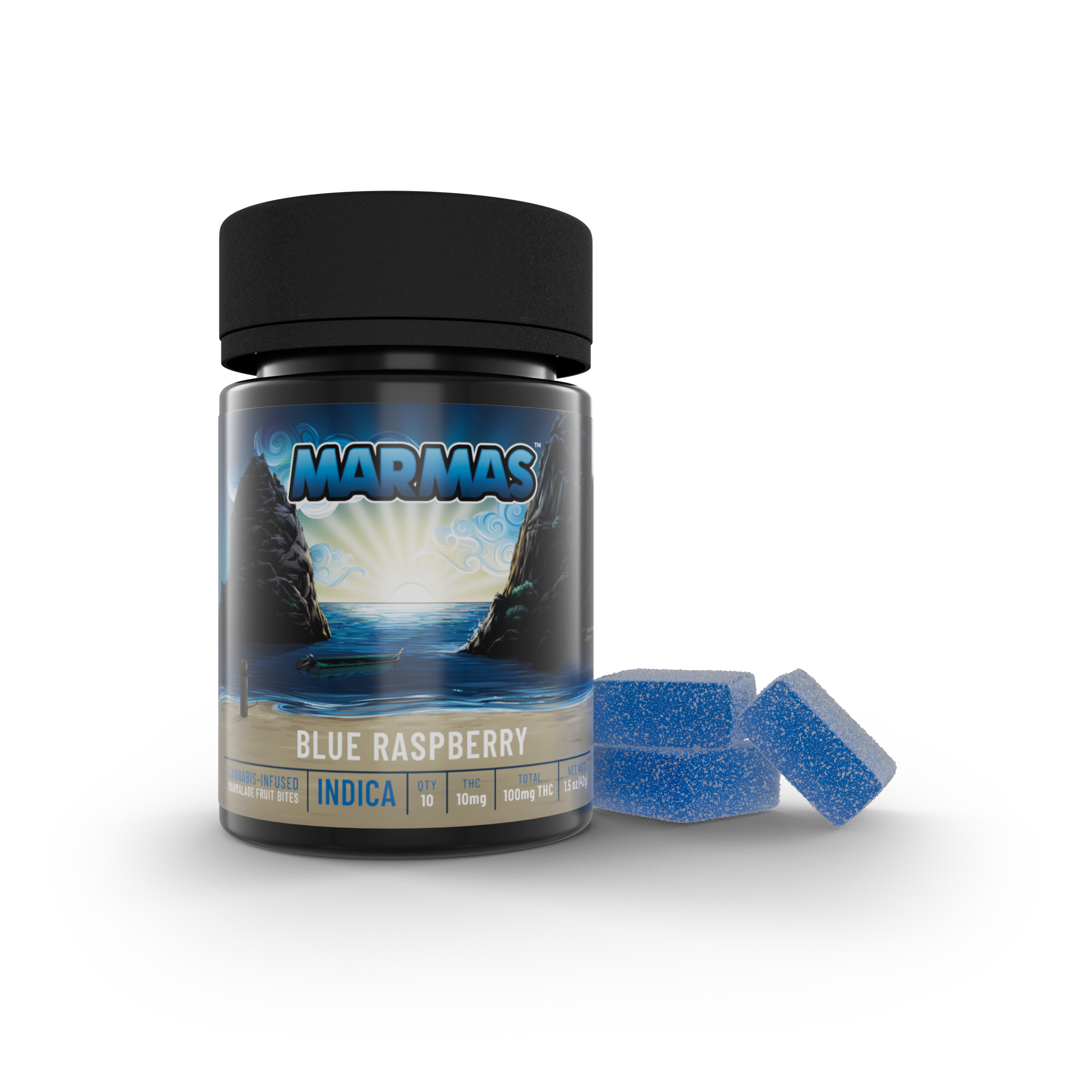 Photograph of product: Marmas Blue Raspberry 10pk Oui'd Jar