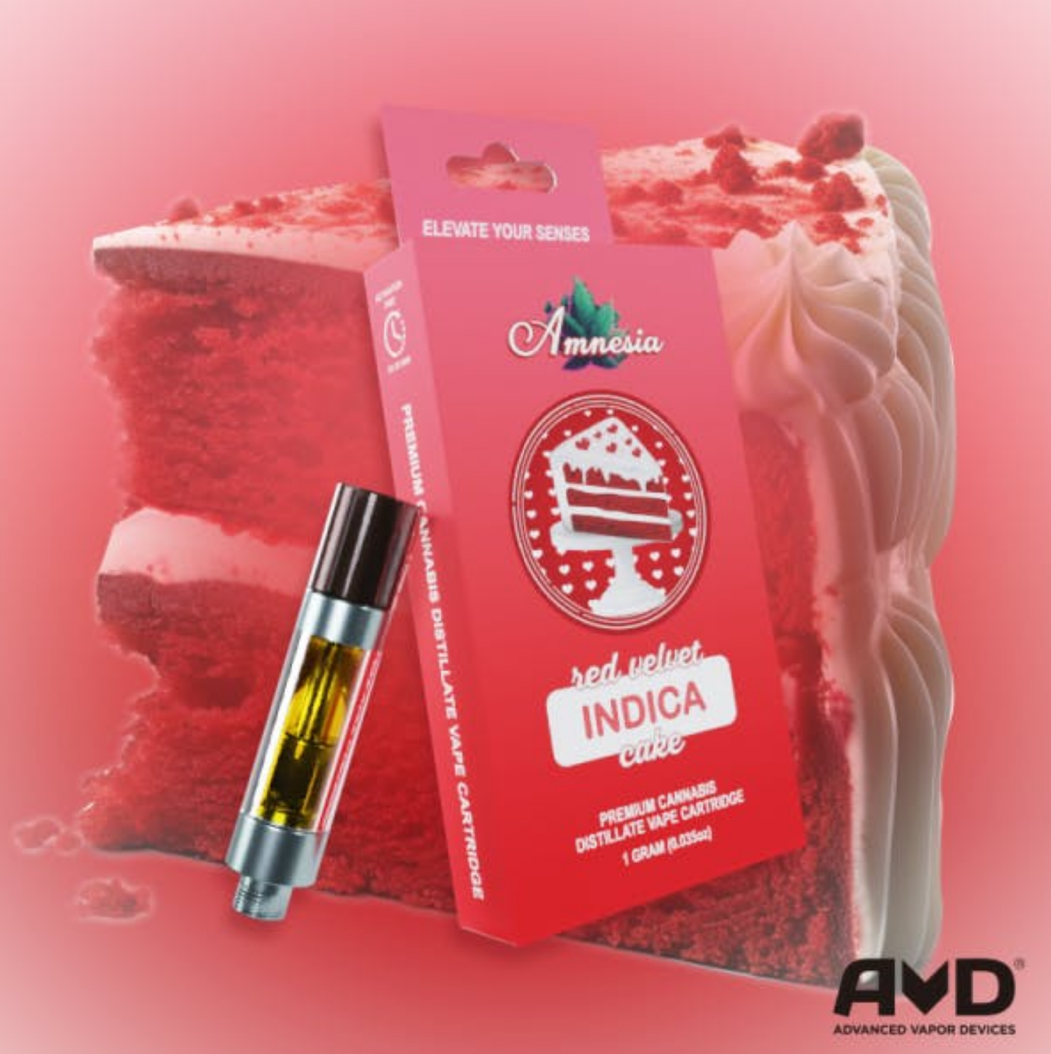 Photograph of product: Amnesia - Red Velvet Cartridge 1g | 6/$50 | 15/$79